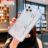 Niestandardowe nazwa DIY litery dla iPhone 13 Pro Max przypadku 12 8 Plus SE 2020 pokrywa dziewczyny silikonowe Funda dla iPhone 11 Pro przypadku X XS XR 7 1